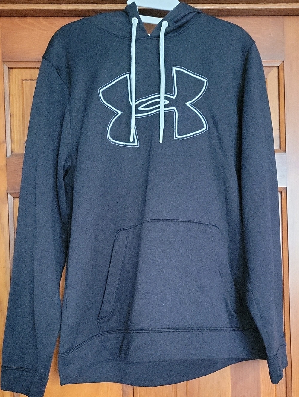 Under Armour Black Hoodie with Light Blue Logo and Drawstrings